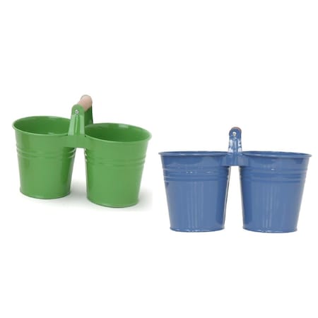 Next2Nature 8122E AG-B S-2 Enameled Galvanized Double Planter, 2PK NE2436604